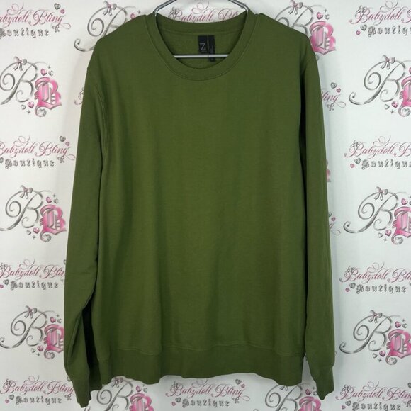 Zella Tops - Zella by Z sweater pull over soft stretchy olive military Green Sweater